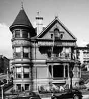 Photograph of house at California and Franklin Streets, 1957.