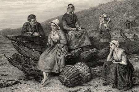 Engraving: Courtship by The Sea-side