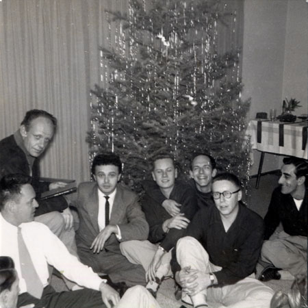Mattachine members at a Christmas party, 1952