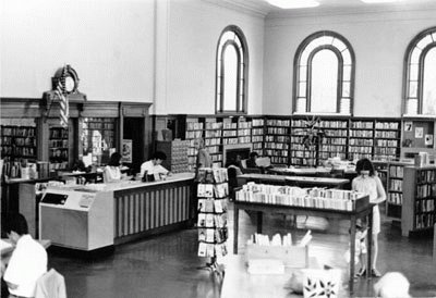 An interior view of the Presidio Branch in 1970