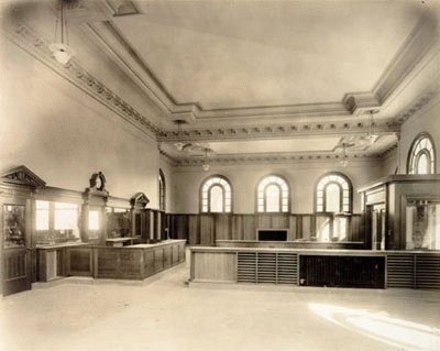 Sunset Branch Libary interior prior to opening in 1918