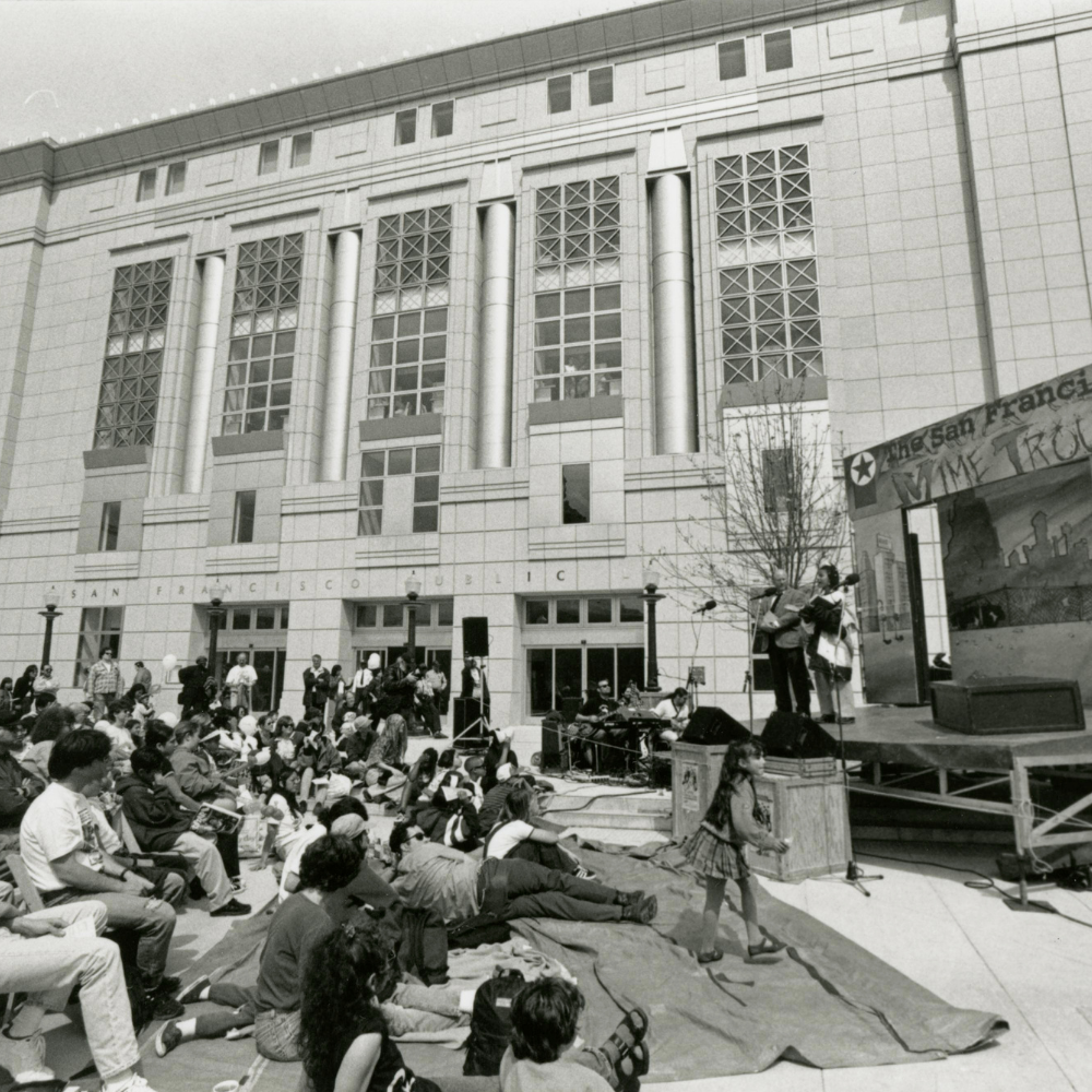 Event in front of the Main Library in the 1990s.