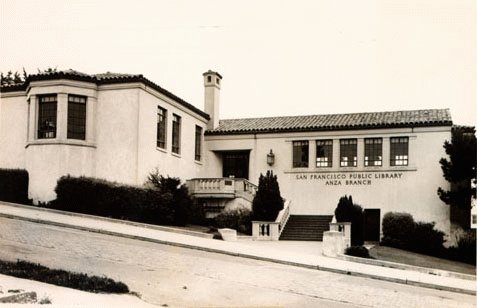 Exterior of Anza Branch Library in 1945