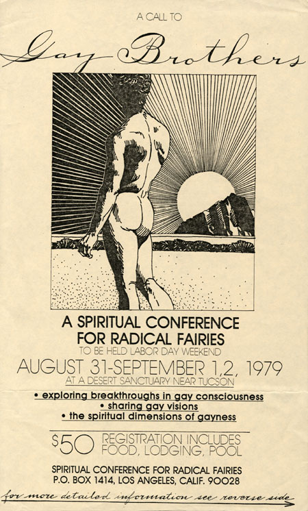 Poster advertising first Radical Fairy gathering