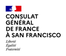 The consulate general of France in San Francisco logo in French