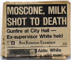 Headline announcing Harvey Milk’s assassination