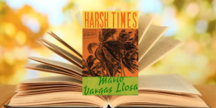 Booked banner for Mario Vargas Llosa&#039;s Harsh Times - Somewhere in Time book club (458 x 306 px).png