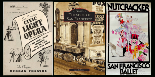Vintage playbills and a book about Theater in San Francisco 