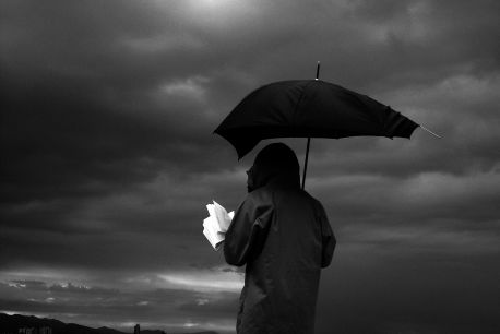 reading in the rain