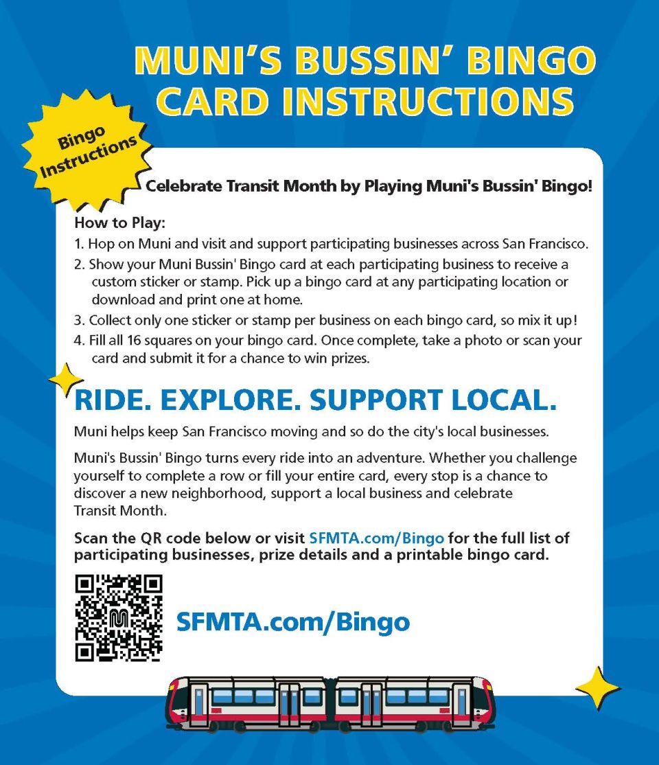 Back of Bussin' Bingo card