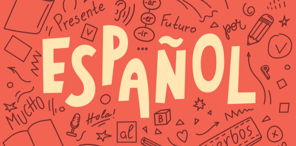 Graphic with Espanol on it and other words in Spanish.