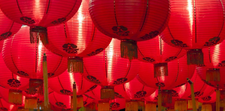 Red lanterns hanging.