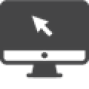 computer monitor with arrow