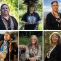 A grid of color photographic portraits of ten tribal community members from California's South Coast Range. 