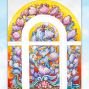 Juana Alicia's Nopal de la Misión, a watercolor design for a glass mural.